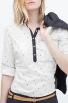 Oasap Stylish Printed Long Sleeve Buttoned Shirt