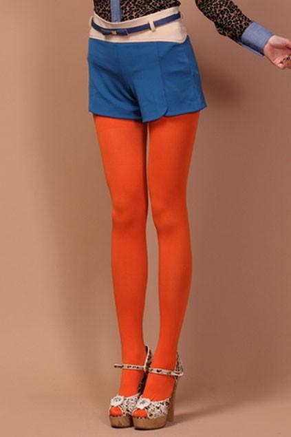 Oasap Contrast Color Panel High Waistline Shorts