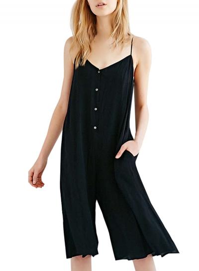 Oasap Women's Fashion Wide Leg Romper With Spaghetti Strap