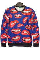 Oasap Fashion Lips Sweatshirt