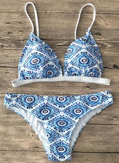 Oasap Fashion Tribal Print 2 Piece Triangle Bikini Set