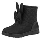 Oasap Cute Solid Color Bow Round Toe Snow Boots