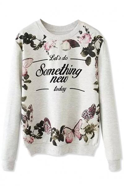 Oasap Something New Grey Demure Sweatshirt