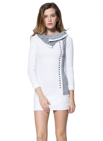 Oasap Fashion Long Sleeve Rivet Bodycon Mini Dress