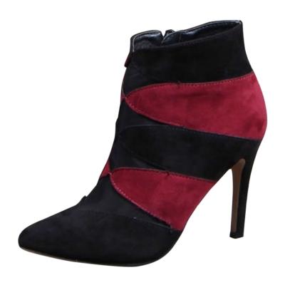 Oasap Stiletto Heels Mesh Panel Color Block Boots