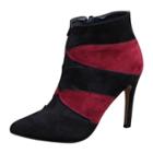 Oasap Stiletto Heels Mesh Panel Color Block Boots