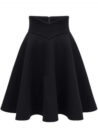 Oasap Fashion High Waist A-line Knee Lengh Skirt