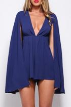 Oasap Chic Deep V Chiffon Romper