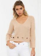 Oasap Long Sleeve V-neck Pullover Sweaters