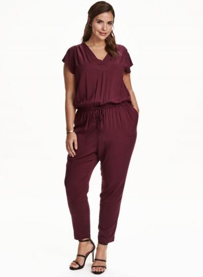 Oasap Fashion Plus Size V Neck Jumpsuit