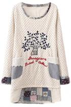 Oasap Nature-inspired Dotted Shift Dress