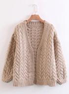 Oasap V Neck Long Sleeve Solid Cardigans