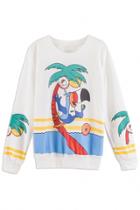 Oasap Funny Parrot Pattern Sweatshirt