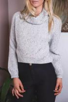 Oasap Chic Turtleneck Ribbed Knit Sweater