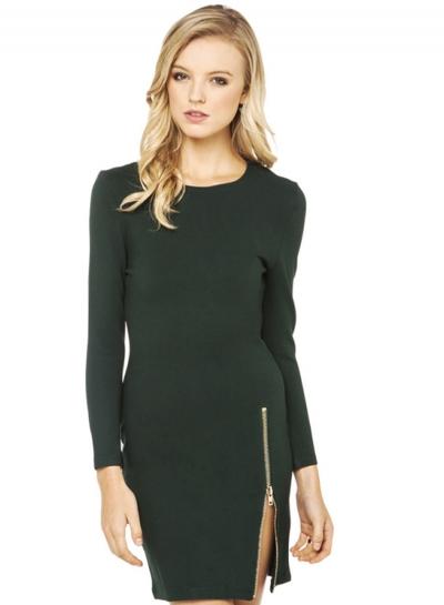 Oasap Women's Zipper Side Long Sleeve Pencil Dress