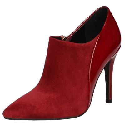 Oasap Solid Side Zipper Stiletto Heels Ankle Boots