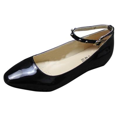 Oasap Square Toe Buckle Strap Height Increasing Flat Shoes