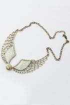 Oasap Pearl Embellished Wing Shaped Necklace