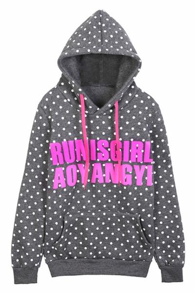 Oasap Dotted Fleece Hoodie