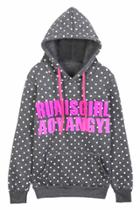 Oasap Dotted Fleece Hoodie