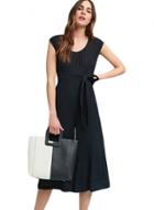 Oasap Black Calf Length Wide Leg Jumpsuit With Sash