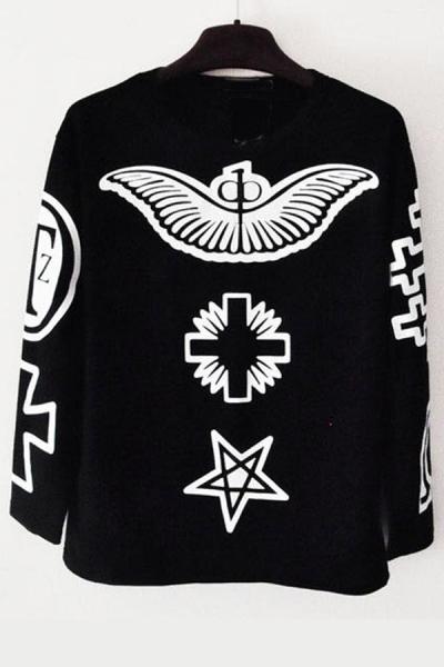 Oasap Black Punk Sweatshirt