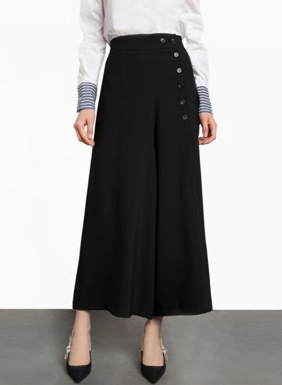 Oasap High Waist Solid Loose Fit Wide Leg Pants