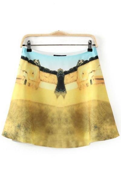 Oasap Vintage A-line Chiffon Skirt