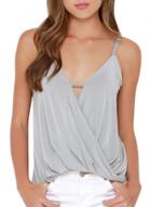 Oasap Women's Fashion Spaghetti Strap Deep V-neck Wrap Front Tank