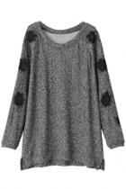 Oasap Slouchy Grey Pullover Knit Sweater
