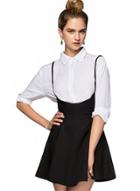 Oasap Solid Color A-line Suspender Skirt