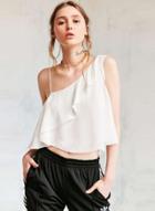 Oasap Off One Shoulder Ruffle Tank