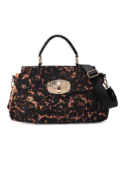 Oasap Lace Embellished Leopard Print Tote