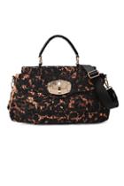 Oasap Lace Embellished Leopard Print Tote
