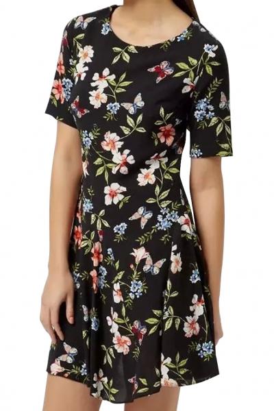 Oasap Charming Little Black Floral A-line Dress