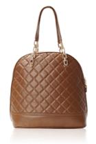 Oasap Rhombic Lattice Pattern Zipped Handbag