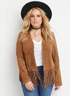 Oasap Women's Ethnic Faux Suede Coat With Tassels