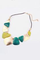 Oasap Contrast Colored Irregular Shaped Necklace