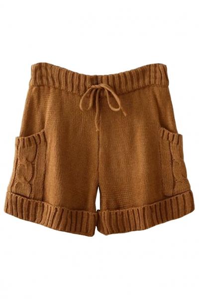 Oasap Sexy Hot Solid Drawstring Knit Shorts