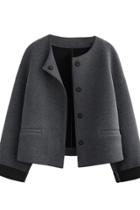 Oasap Stylish Simple Color Plus Size Snap-buttoned Coat