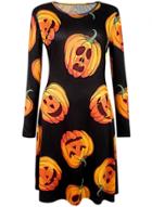 Oasap Women's Pumpkin Graphic Halloween Party Dress