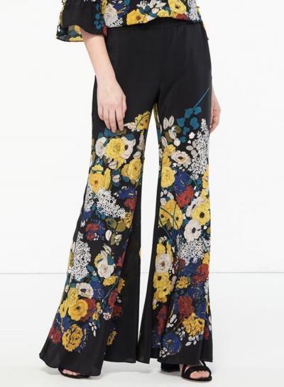 Oasap High Waist Floral Bell-bottoms Pants