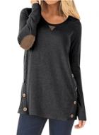 Oasap Fashion Long Sleeve Button Loose Pullover Tee