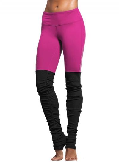 Oasap Fashion Wide Waistband Ribbed Stirrup Leggings