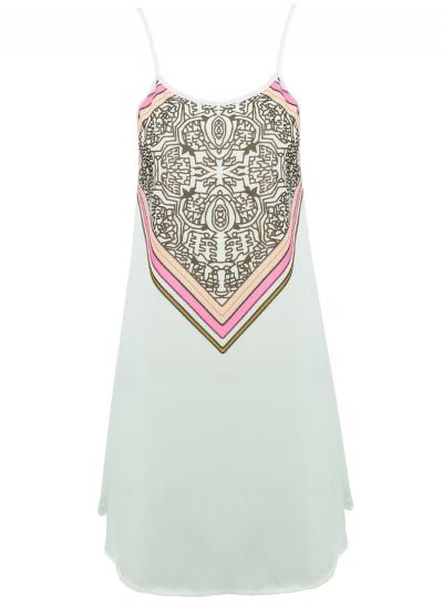 Oasap Women's Vintage Graphic Spaghetti Strap Trapeze Dress