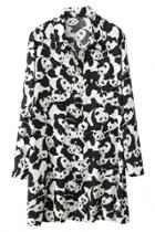 Oasap Massive Panda Print Oversized Long Shirt