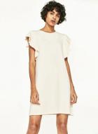 Oasap Fashion Ruffle Sleeve Solid Pullover Dress