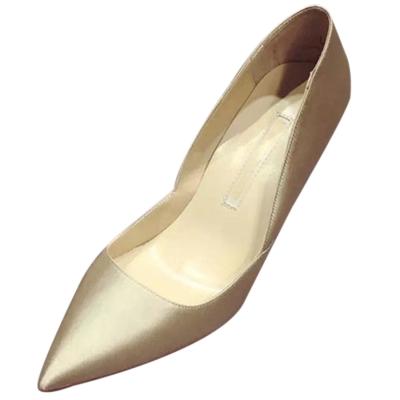 Oasap Pointed Toe Stiletto Heels Slip-on Solid Satin Pumps