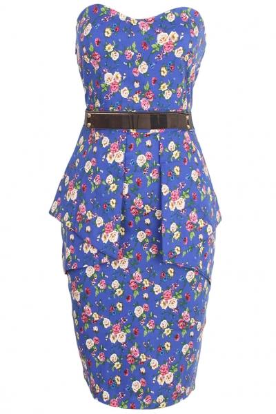 Oasap Chic Floral Printing Bodycon Dress