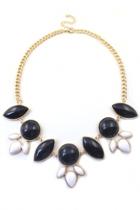 Oasap Pearlescent Two-tone Faux Stone Necklace
